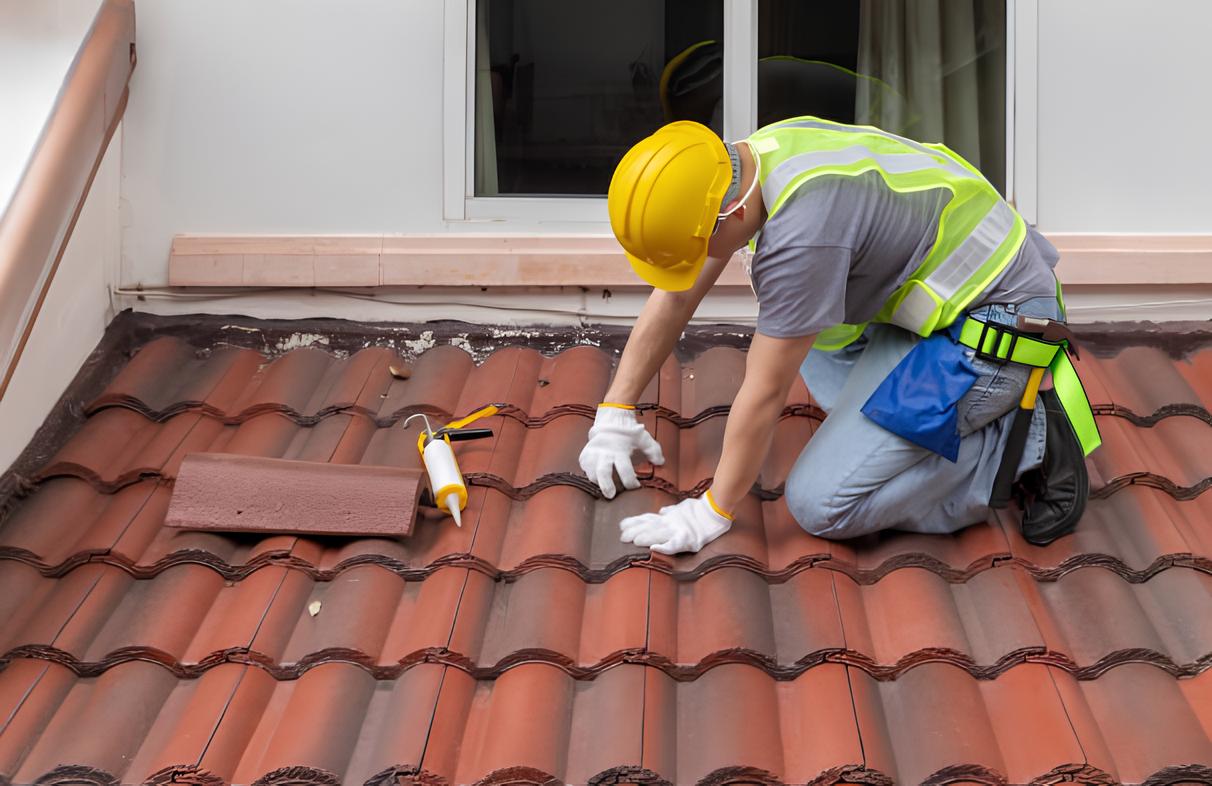 Tile roof replacement on a Sydney home with new concrete roof tiles