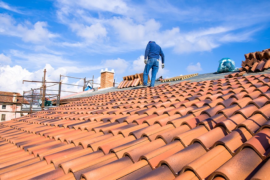 Residential roof replacement project underway on a Sydney home