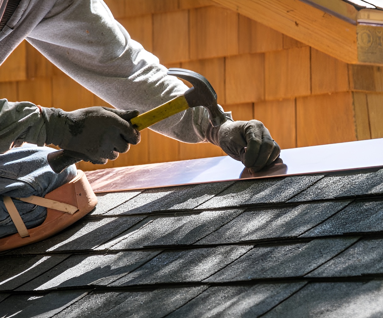 Roofing contractor repairing damaged roof tiles and leaks in Sydney