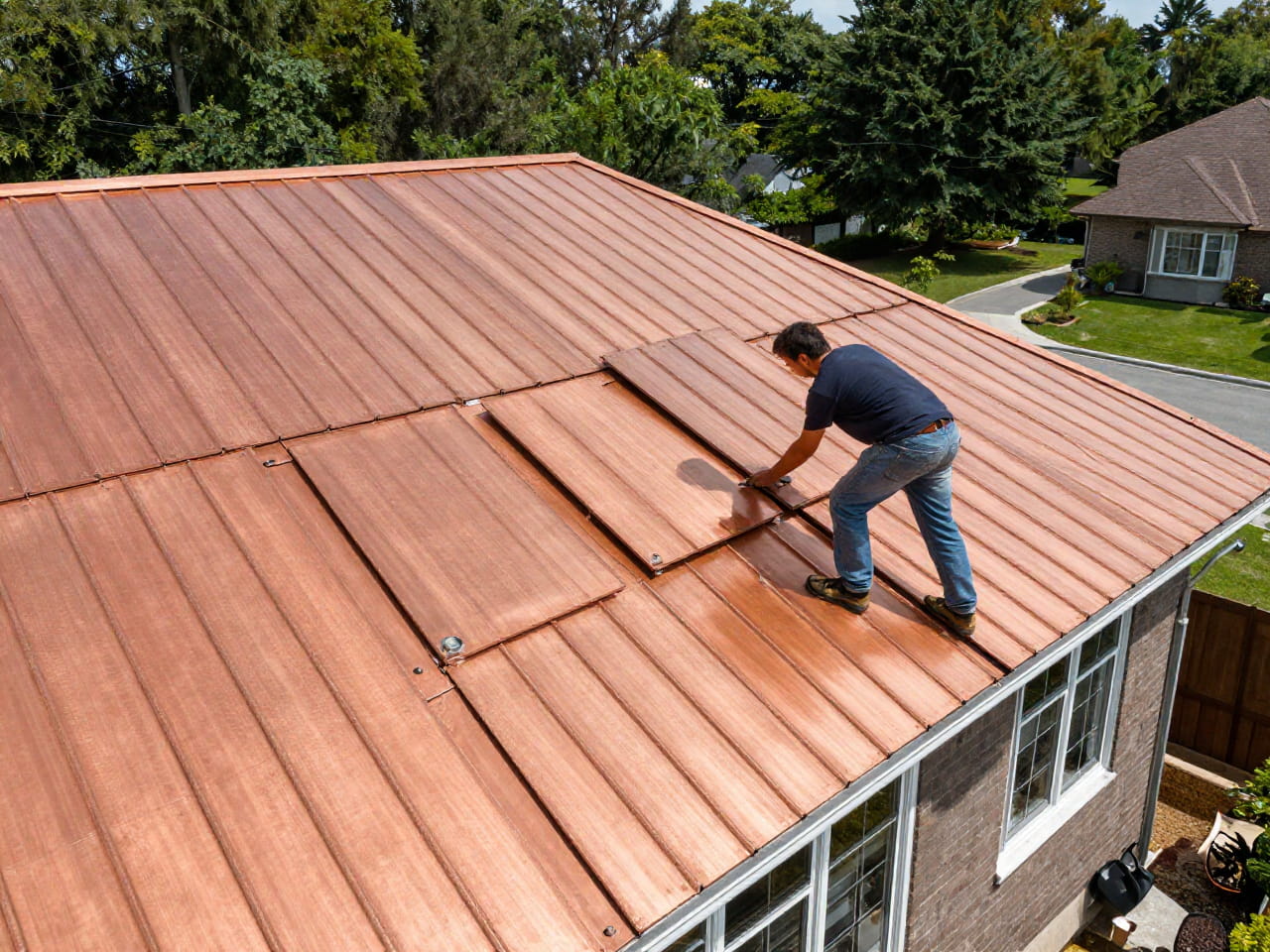Contractor performing professional Tile Roof Repair Sydney, providing quality tile roof replacement on a home.